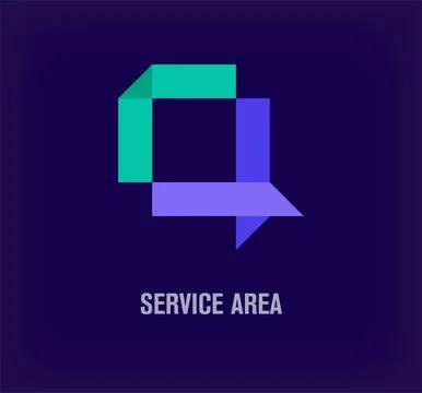 Creative service speech bubble logo. Stock Illustration