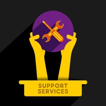 Creative service support icon design concept vector Stock Illustration
