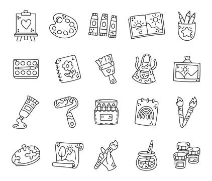 Creative set featuring art Stock Illustration