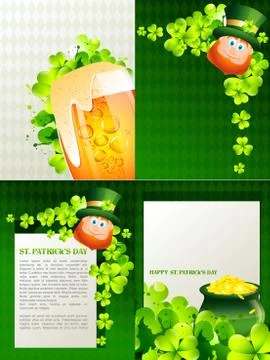 Creative set of st. patrick's day background Stock Illustration