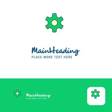 Creative Setting gear  Logo Design. Flat color Logo place for Tagline. Vector Illustrazione stock