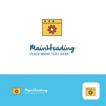 Creative Setting Logo Design. Flat color Logo place for Tagline. Vector Illus Illustrazione stock