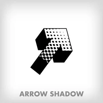 Creative shadowed arrow, pop art dot design and arrow sign. Stock Illustration