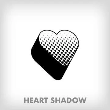 Creative shadowed heart, pop art dot design and health sign. Stock Illustration