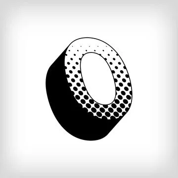 Creative shadowed number 0, pop art dot design sport and education. Stock Illustration