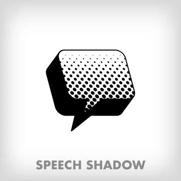 Creative shadowed speech bubble, pop art dot design and speech sign. Stock Illustration