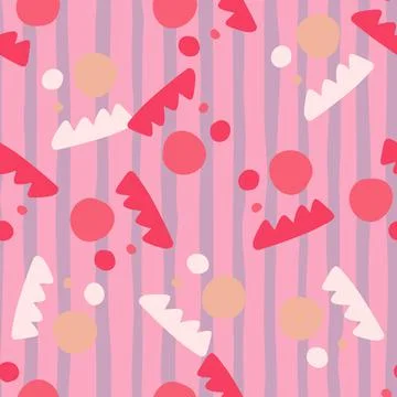 Creative shape seamless pattern. Creative various doodle shapes background. Illustrazione stock