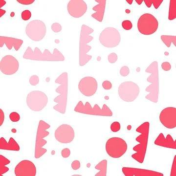 Creative shape seamless pattern. Creative various doodle shapes background. Illustrazione stock