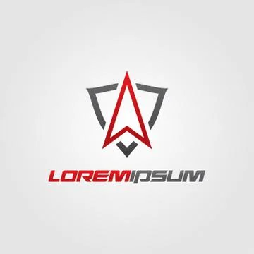 Creative Shield Logo with letter A concept design templates. Stock Illustration