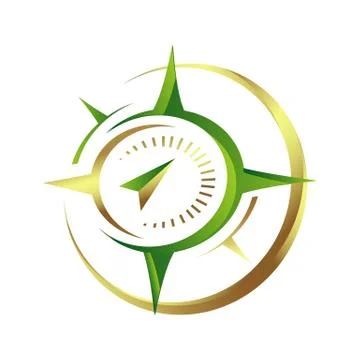 Creative Shinny Star Compass Logo Vector Concept Design Template Stock Illustration