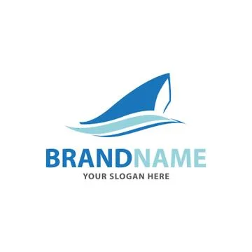 Creative ship on sea logo design Stock Illustration