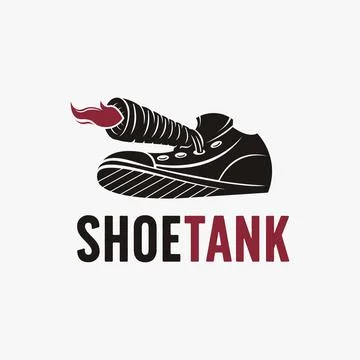 Creative shoe tank logo icon vector on white background Stock Illustration