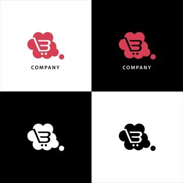Creative Shopping Cloud Logo Design イラスト素材