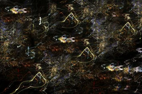 Creative shot, abstract, dancing light, night shot, light reflections, blurred, Stock Photos