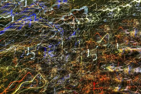 Creative shot, abstract, dancing light, night shot, light reflections, blurred, Stock Photos