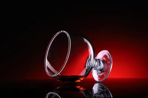 Creative Shot of Wine Glass with Reflection Stock Photos