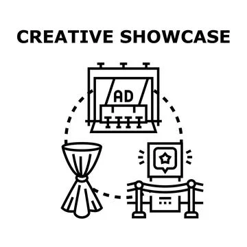 Creative showcase vector concept presenting innovative ideas Stock Illustration
