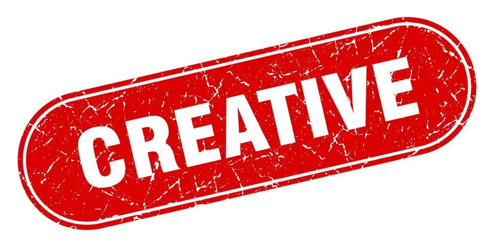 Creative sign. creative grunge red stamp. Label Illustrazione stock