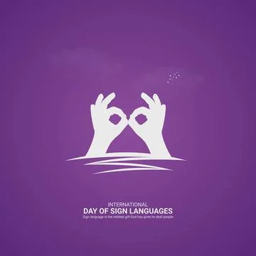 Creative Sign Languages Day ads design. International Day of Sign Languages.. Stock Illustration