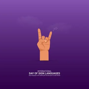 Creative Sign Languages Day ads design. International Day of Sign Languages.. Stock Illustration
