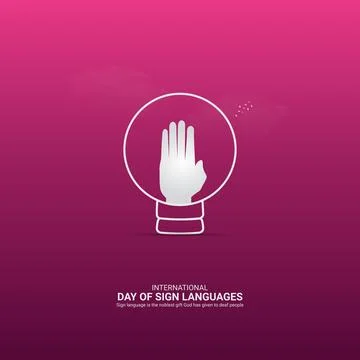 Creative Sign Languages Day ads design. International Day of Sign Languages.. Stock Illustration