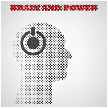 Creative silhouette halftone head Stock Illustration