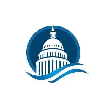 Creative simple american capitol building vector logo design Stock Illustration