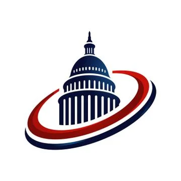 Creative simple american capitol building vector logo design Ilustración de archivo