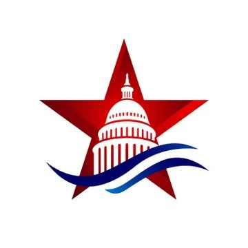 Creative simple american capitol building vector logo design Stock Illustration