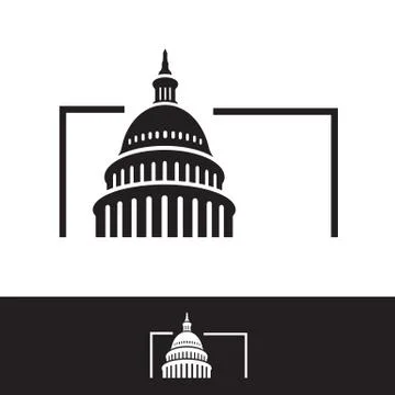 Creative simple american capitol building vector logo design Stock Illustration