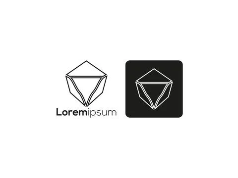 Creative Simple Elegant Geometric Minimalist Logo Stock Illustration