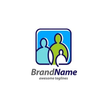 Creative simple Family logo concept Stock Illustration