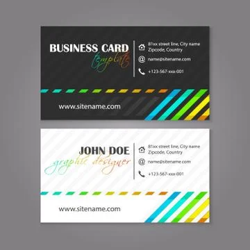 Creative simple horizontal business card for designers Stock Illustration
