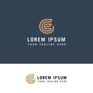 Creative simple initial letter e lines color circle logo concept Stock-Illustration