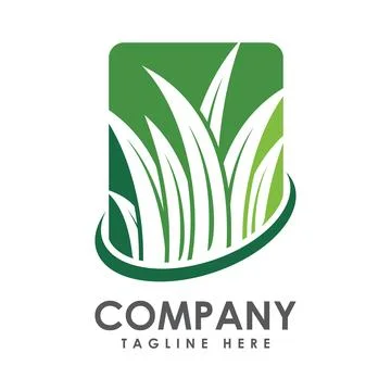 Creative simple logo green Grass for gardening landscaping logo Stock Illustration