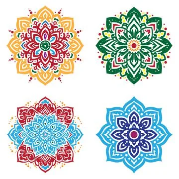 Creative simple mandala design vector style silhouette with white background 스톡 일러스트