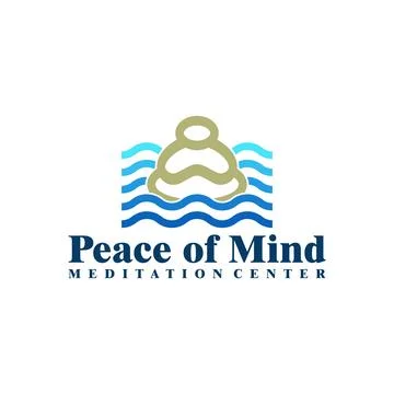 Creative simple meditation with wave water logo template. Yoga logo design .. Stock Illustration