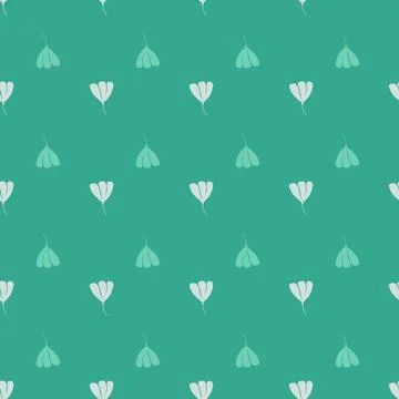 Creative simple style seamless pattern with cosmos flowers elements. Turquois Stockillustratie