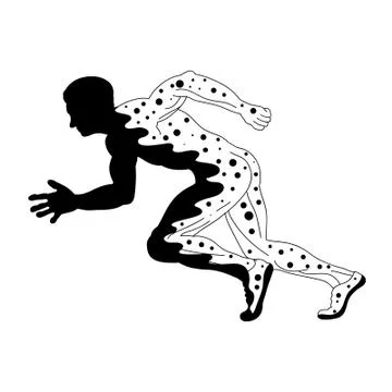 Creative sketch of a running man. Ilustração Stock