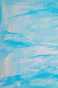 Creative sky background: temporary image of cloudy blue heaven on a rough can Stock Photos