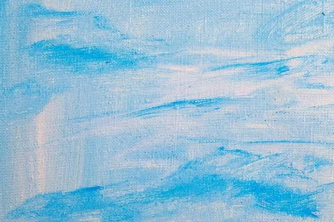 Creative sky background: temporary image of cloudy blue heaven on a rough can Stock Photos