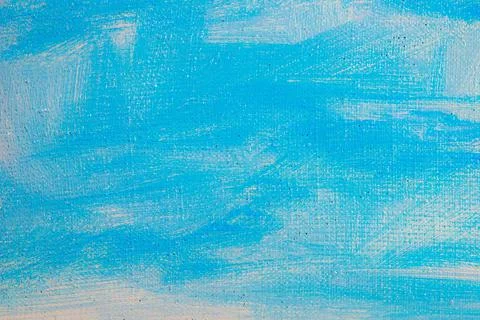 Creative sky background: temporary image of cloudy blue heaven on a rough can Stock Photos