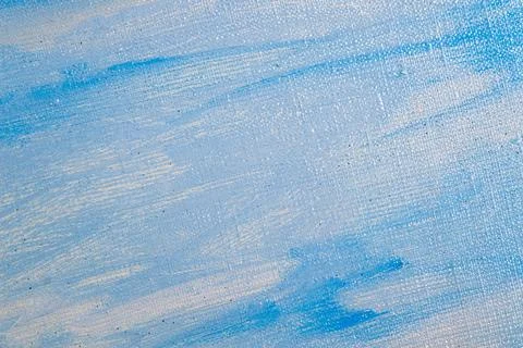 Creative sky background: temporary image of cloudy blue heaven on a rough can Stock Photos