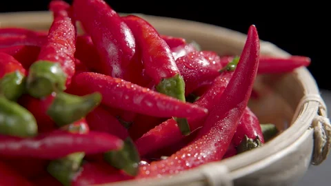 Creative slow motion shooting of millet pepper Video stock 247315306