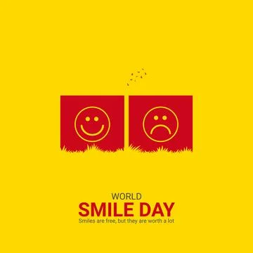Creative smile day ads design. world smile day, Celebrated in United States.. Stock Illustration