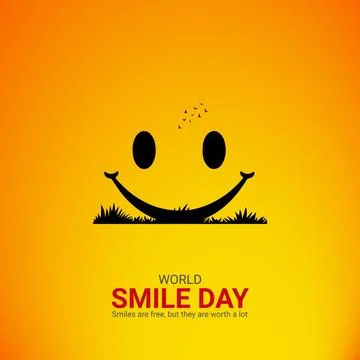 Creative smile day ads design. world smile day, Celebrated in United States.. Illustrazione stock