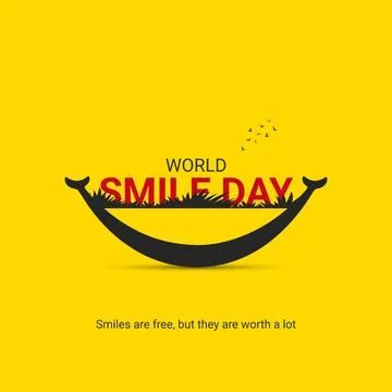 Creative smile day ads design. world smile day, Celebrated in United States.. Stock Illustration