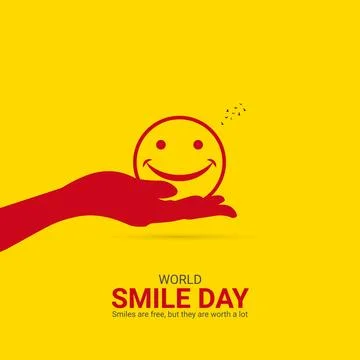 Creative smile day ads design. world smile day, Celebrated in United States.. Illustrazione stock