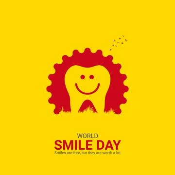 Creative smile day ads design. world smile day, Celebrated in United States.. Stock Illustration