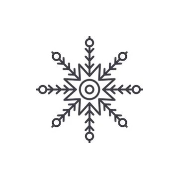 Creative snowflake line icon concept. Creative snowflake vector linear Stock Illustration